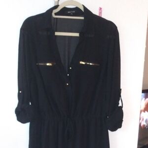 Plus Size Sexy Black Dress 1x